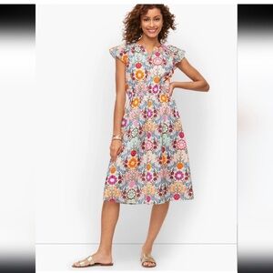 Talbots Multicolor Floral Midi Dress